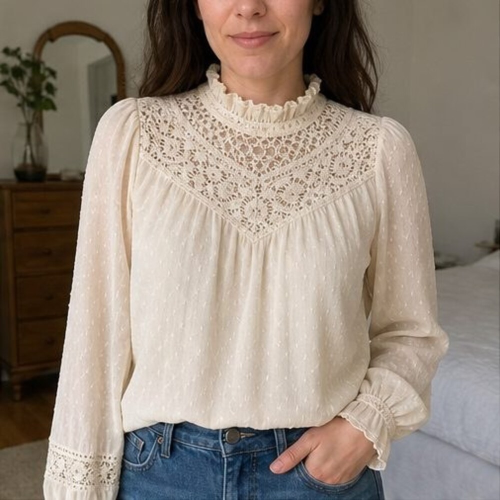 Blush Ruffle Blouse - Picture 2 of 6